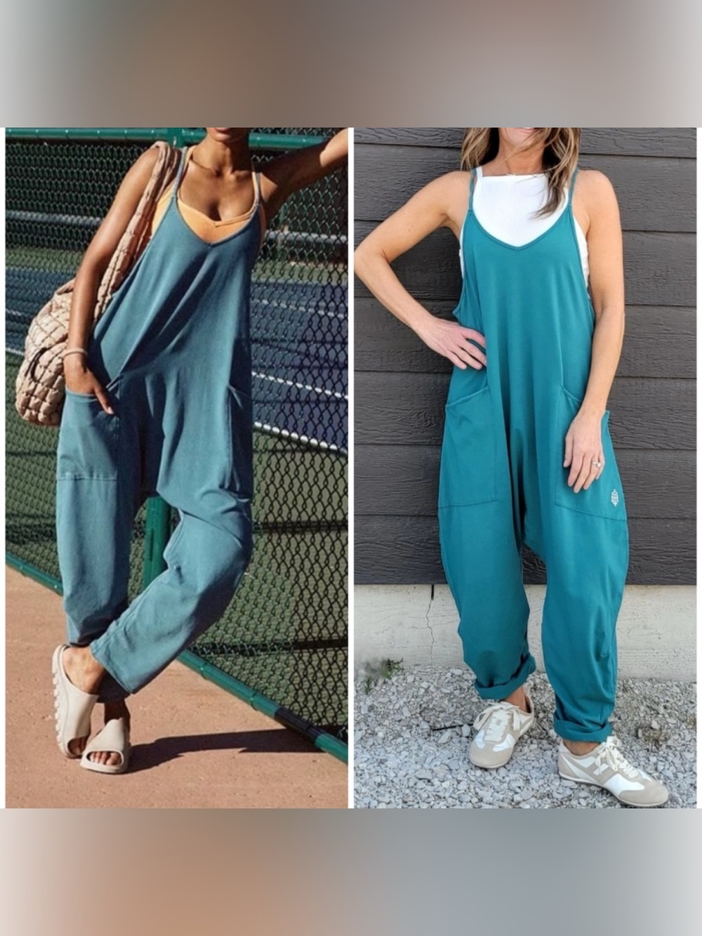NWT Free People FP Movement Hot Shot Onesie - deep endzone teal - large